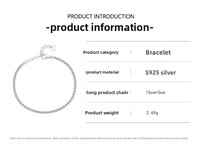 Fabrication en gros de bracelets en argent sterling 925, accessoires de bijouterie fine, bracelets chaîne tendance, zircon, cadeau de fête