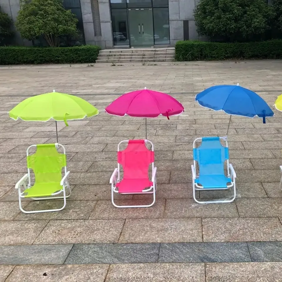 Blue Pink Green Yellow 210D Oxford Summer Kids Pop Up Beach Chair Outdoor Baby Folding Camping Chair