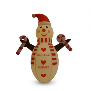 Pupazzo di Neve Gonfiabile LED Natalizio per Decorazione Esterna, 248 Luci Multicolore in PVC, Unisex - Product Image 1