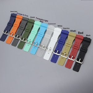 Bracelet de montre en caoutchouc de remplacement Upro, couleur unie, avec extrémité convexe, boucle à ardillon de 18 mm pour montre Casio AQS810 W-735 AEQ110 - Product Image 2