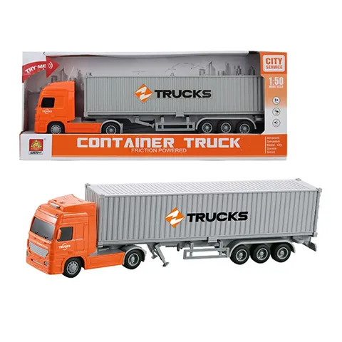 Enfant 1 50 échelle Friction tracteur conteneur camion voiture jouets véhicule ville Service remorque avec son lumière essayez-moi fonction pour enfant