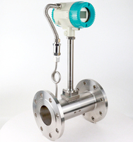Medidor de Flujo Vortex 4-20mA de Acero Inoxidable de Alta Precisión con Conexión Bridada para Fluidos, Gas Natural, Aire Comprimido, Vapor, Refrigerante, con Pantalla LCD