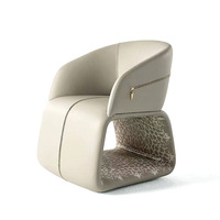 Fauteuil italien léger et luxueux imprimé léopard fauteuil de loisirs villa home designer personnalité en cuir pour salon