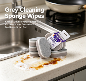 Gray White Thickened Dishwashing <b>Sponge</b> Scouring Pad Kitchen Use for Cleaning Household Pots Silver Spray Kitchen <b>Sponge</b> - Product Image 5