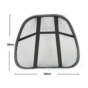 Cojín de soporte lumbar de malla negra para coche, 38x40cm, transpirable, permeable al aire, para coches en general - Product Image 2