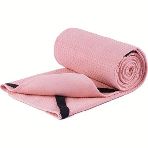 Tapis de yoga antidérapant en silicone avec sangles élastiques, super absorbant, séchage rapide, pour fitness et Pilates - Product Image 1