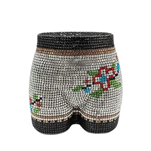 Mini sac de soirée sexy pour femme avec cristaux, pochette à strass époustouflante, sac à main à chaîne détachable pour rendez-vous galants et Halloween - Product Image 4