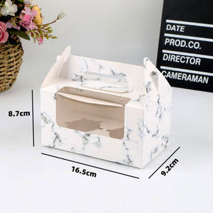 Großhandel Top Handle Papier <span class=keywords><strong>2</strong></span> PCS Halter Cupcake Verpackung Display <span class=keywords><strong>Box</strong></span> - Product Image 2