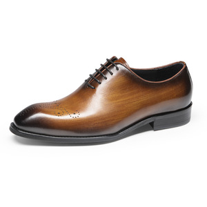 Leather Men's Small Square-Toe Oxford <b>Shoes</b> for Business Formal Wear Handcrafted Brushed Metal Finish Men's <b>Shoes</b> - Product Image 5