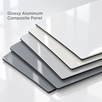 Panneau composite en aluminium brillant de 3 mm, revêtement PE noir, pour support de signalétique de magasin