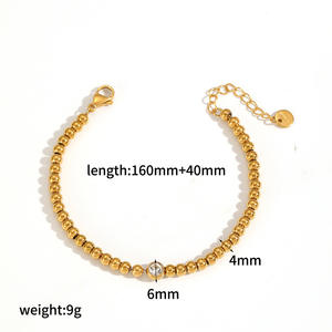 Браслет YF8446 из нержавеющей стали с позолотой 18К, водонепроницаемый, с геометрическим узором в виде сердца и цирконами, элегантный, в стиле лёгкой роскоши, для женщин - Product Image 6