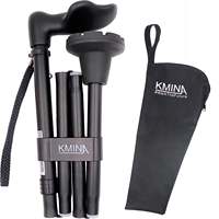 Bastón Plegable Ergonómico para Caminar (Mano Derecha), Bastón Ortopédico para Personas Mayores con Punta Todoterreno KMINA K10029