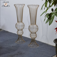 Support de présentation de boule de fleurs géante en métal doré ANNIELU, vase de table, centre de table, décoration de mariage, événement, fête