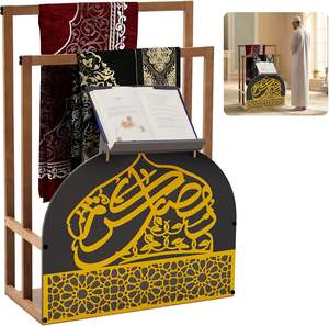 Soporte <span class=keywords><strong>de</strong></span> Madera Marrón Hecho a Mano para Alfombra <span class=keywords><strong>de</strong></span> Oración del Corán, Regalo para Eid, Ramadán, Decoración Musulmana, Soporte para Alfombra <span class=keywords><strong>de</strong></span> Oración Islámica para <span class=keywords><strong>el</strong></span> Hogar - Product Image 1