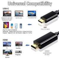 Câble USB C vers HDMI SYONG 4K30Hz HDR compatible, pour MacBook, iPad, iPhone, téléviseur HD et plus (noir)