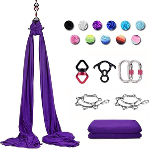 <span class=keywords><strong>Hamac</strong></span> de <span class=keywords><strong>yoga</strong></span> aérien anti-gravité de 10 m, thérapie d'inversion, conception durable et portable, comprend 2 chaînes de sécurité et mousquetons - Product Image 4