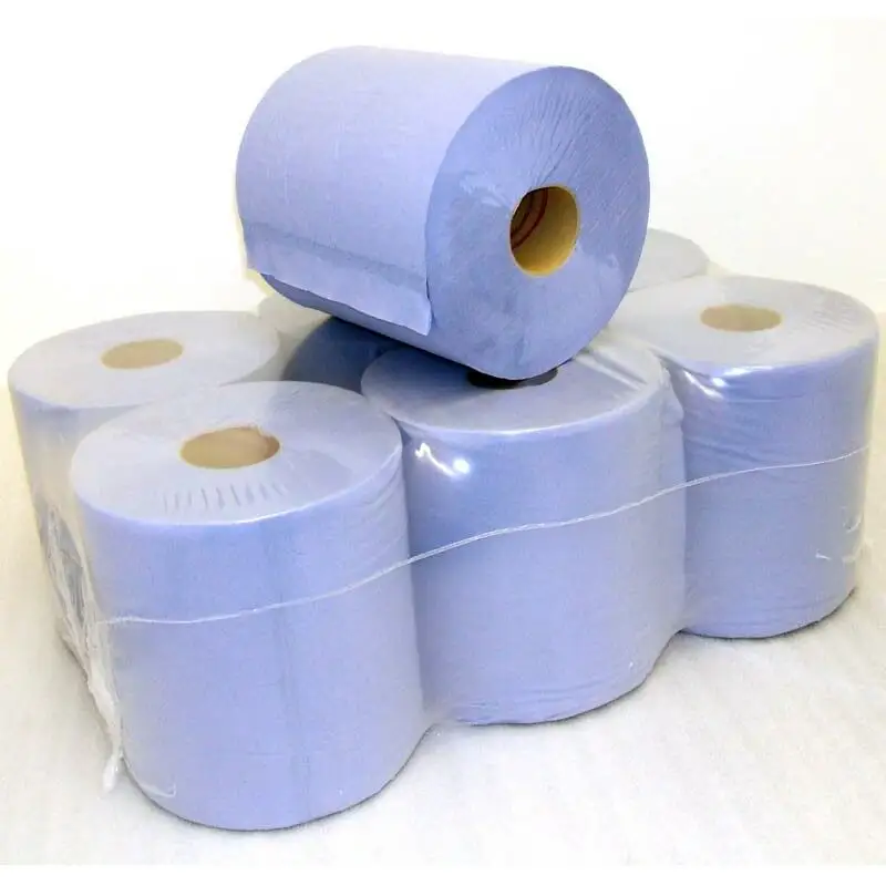 Papier industriel absorbant à 4 plis, serviette à main bleue, très absorbante, 4cm, 20gsm, 1000g