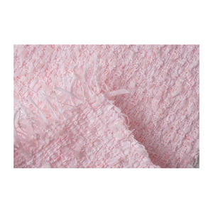 Tela Tweed Coreana Premium de Lujo, Malla Transparente Rosa con Textura Peluda, OEM y ODM, Textil Tejido Personalizado - Product Image 1