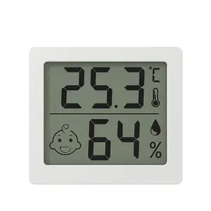 Termometer digital multifungsi GAIMC GHT140 Smiley termometer higrometer suhu dalam ruangan tipe tempel sensor higrometer