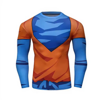 T-shirt de sport à manches longues imprimé numériquement, motif anime japonais Vegeta Goku Super Saiyan, protection anti-UV 3D, en Spandex/Polyester, personnalisé pour Cosplay