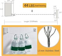 Séchoir mural pliable en aluminium pour vêtements Ligne à linge rétractable avec cordon tressé réglable et à un niveau
