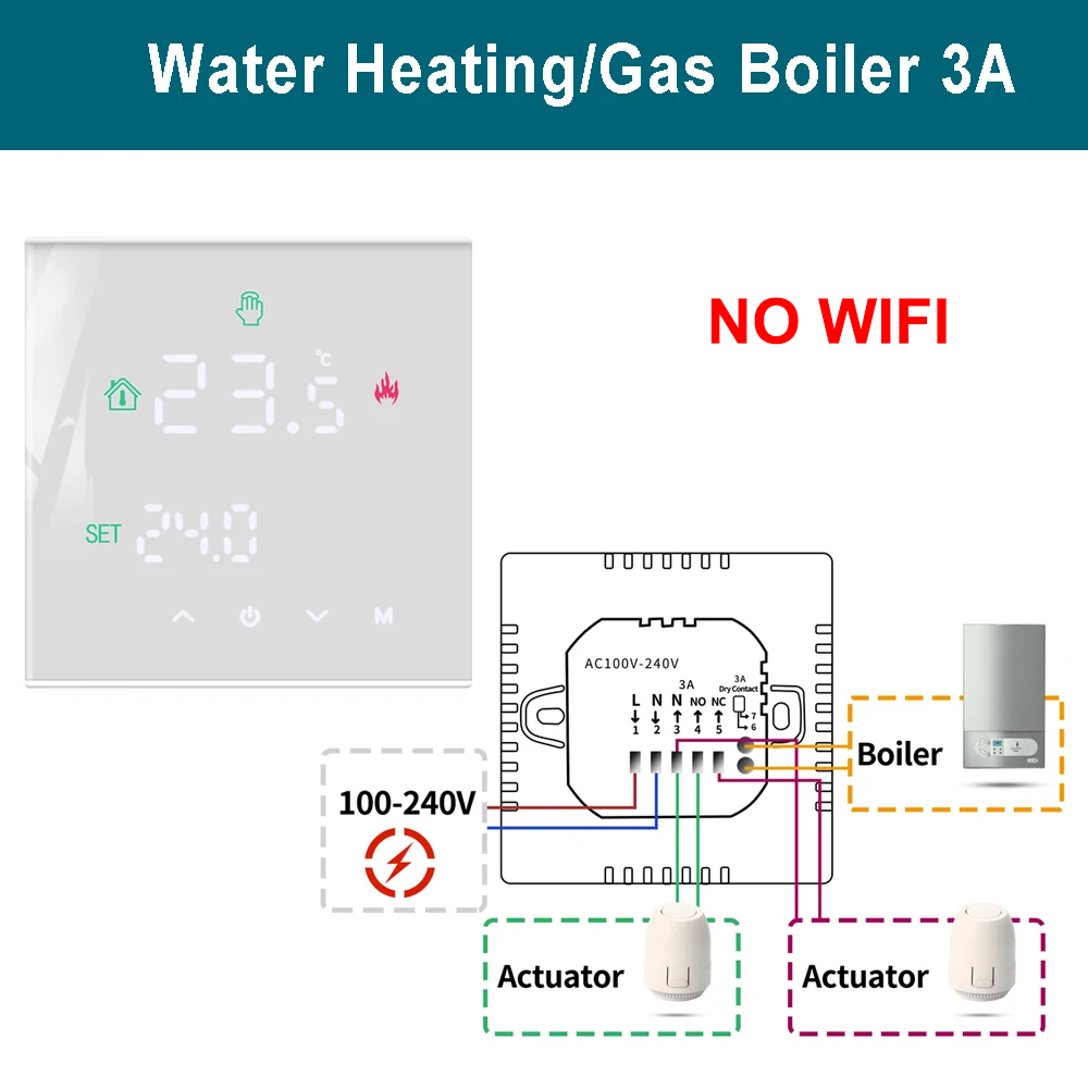 Chaudière à eau et gaz sans wifi Blanc