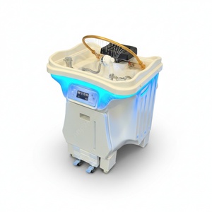 Kisen Lavacabezas de Spa sin Tuberías Estilo Europeo con Tanque de Almacenamiento de Agua de 60L y 30L, Calentador, Cúpula de Sauna, Arco Dorado y Cuenco Móvil - Product Image 1