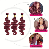 Extensions de cheveux humains naturels vietnamiens non traités 99J, ondulés, à micro-anneaux, double trame, cuticules alignées, vente en gros