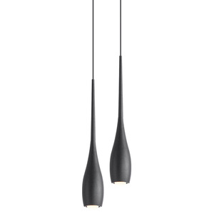 Lampe suspendue à double tête Yueyu, design moderne minimaliste, chambre à coucher, salon, lampe de plafond, design cylindrique noir - Product Image 5