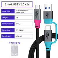 Câble de charge rapide tressé USB-C vers USB-C et USB vers USB-C ULT-unite Custom Forza Horizon 6, couleur assortie, 2 en 1