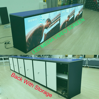 Comptoirs d'exposition portables modernes personnalisés pour salons professionnels, expositions, publicité, réception, avec éclairage LED