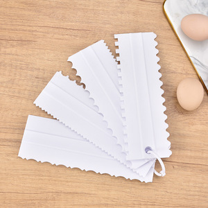 Plastic Scraper Set 4 Piece Double Sided Baking Tool For Cake Butter Frosting Dough Cutting Reusable Rectangle Shape - Product Image 1