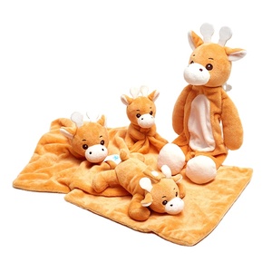 Morbido asciugamano per neonati con piumino giocattolo di cervo peluche e dormire appaiono <span class=keywords><strong>accessori</strong></span> comodi per bambini - Product Image 1