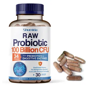 Wholesale Vegan Women Supplement Adult <strong>Raw</strong> <strong>Probiotic</strong> 100 Billion Cfu With Prebiotics Capsules - Product Image 1