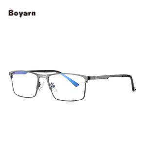 Lunettes d'<span class=keywords><strong>ordinateur</strong></span> anti-lumière bleue à 0 degré avec monture en métal Boyarn, <span class=keywords><strong>filtre</strong></span> anti-lumière bleue UV, lunettes bloquant la lumière bleue pour hommes - Product Image 1