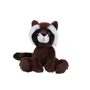 Sustainable cute red panda plushie toy 100% recycled material stuffed racoon