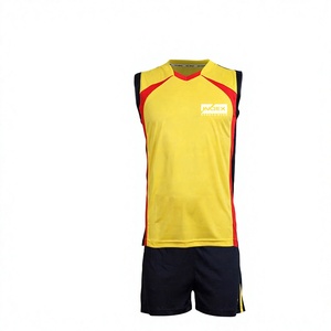Conjunto de Camiseta de Voleibol Amarilla para Hombre INTEX, Cuello en V, Sin Mangas, Uniforme Deportivo Transpirable con Estampado Sublimado para Adultos - Product Image 1