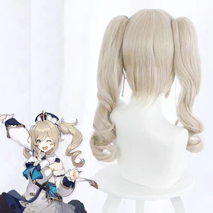 <span class=keywords><strong>Peluca</strong></span> de cosplay de seda de alta temperatura sin encaje, doble cola de caballo, estilo Barbara Roman, para cosplay de Priest Barbara de Original God West Wind Knights Prayer. - Product Image 5