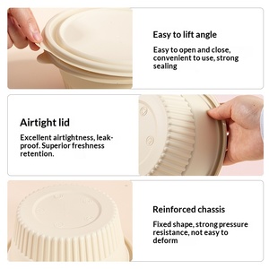 Ciotola Rotonda in Amido di Mais, Monouso, Adatta al Microonde, Biodegradabile, Contenitore per Alimenti per Noodles e Zuppe - Product Image 3