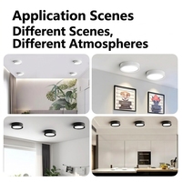 Plafonnier LED ultra-plat à montage en surface, sans découpe, en aluminium, éclairage moderne pour maison et bureau, boîtier noir et blanc
