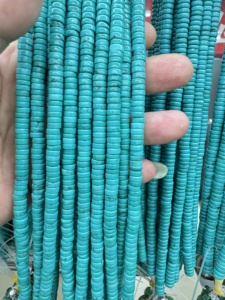 Hubei — pierres précieuses naturelles et authentiques, perles de haute qualité, <span class=keywords><strong>bleu</strong></span>, <span class=keywords><strong>Turquoise</strong></span>, Heishi, vente en gros - Product Image 1