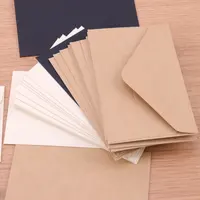 Enveloppes à fenêtre classiques blanches noires, lot de 50, Mini enveloppes en papier Kraft vierge pour carte d'invitation de mariage, cadeau