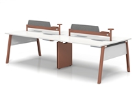 Bureau de conférence commercial simple pour 4 personnes, table de réunion minimaliste, poste de travail pour le personnel, table de bureau avec structure en métal