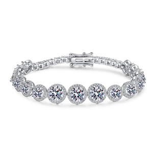 Bracelet de luxe pour femmes en argent sterling 925 Moissanite à la mode avec placage à l'or blanc directement du fabricant en gros - Product Image 1
