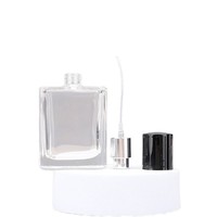 Flacon vaporisateur de parfum portable en verre transparent haut de gamme à vis noir de 30ml 50ml contenant d'échantillon vide avec pulvérisateur en aluminium