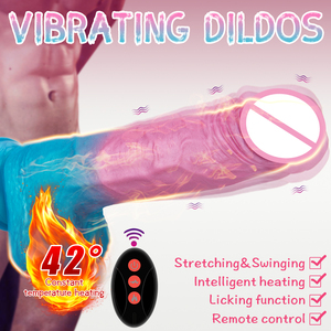 Vibrador realista com controle remoto empurrando aquecimento inteligente para G Spot Arousal impermeável equipamento recarregável - Product Image 3