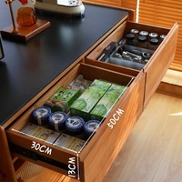 Table de salle à manger îlot en bois massif de style nordique pour petit appartement, avec rangement rétractable intégré et multifonctionnelle