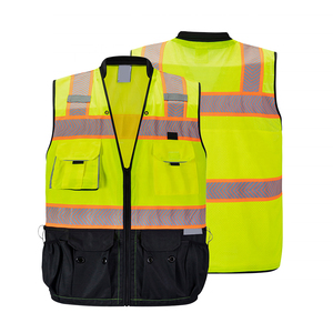 Chaleco de Seguridad CITICITY Personalizable para Construcción, Reflectante, con Parte Inferior Negra, para Ingenieros y Topógrafos, Bicolor, con Bolsillo Trasero - Product Image 1