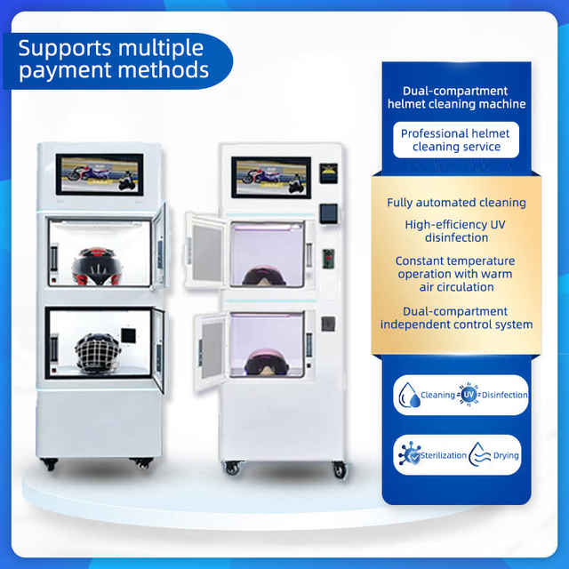 THLEE Customized Automatic Dry Cleaning Vending Machine for Motorcycle Helmets Shoes 10-inch Touchscreen Accepting Credit
