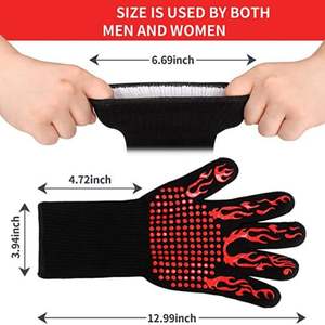 BBQ Grilling Mitts Non-Slip <b>Oven</b> <b>Glove</b> Food Grade Silicone Kitchen Potholder 1472F Heat Resistant <b>Oven</b> Mitts for Cooking Barb - Product Image 4